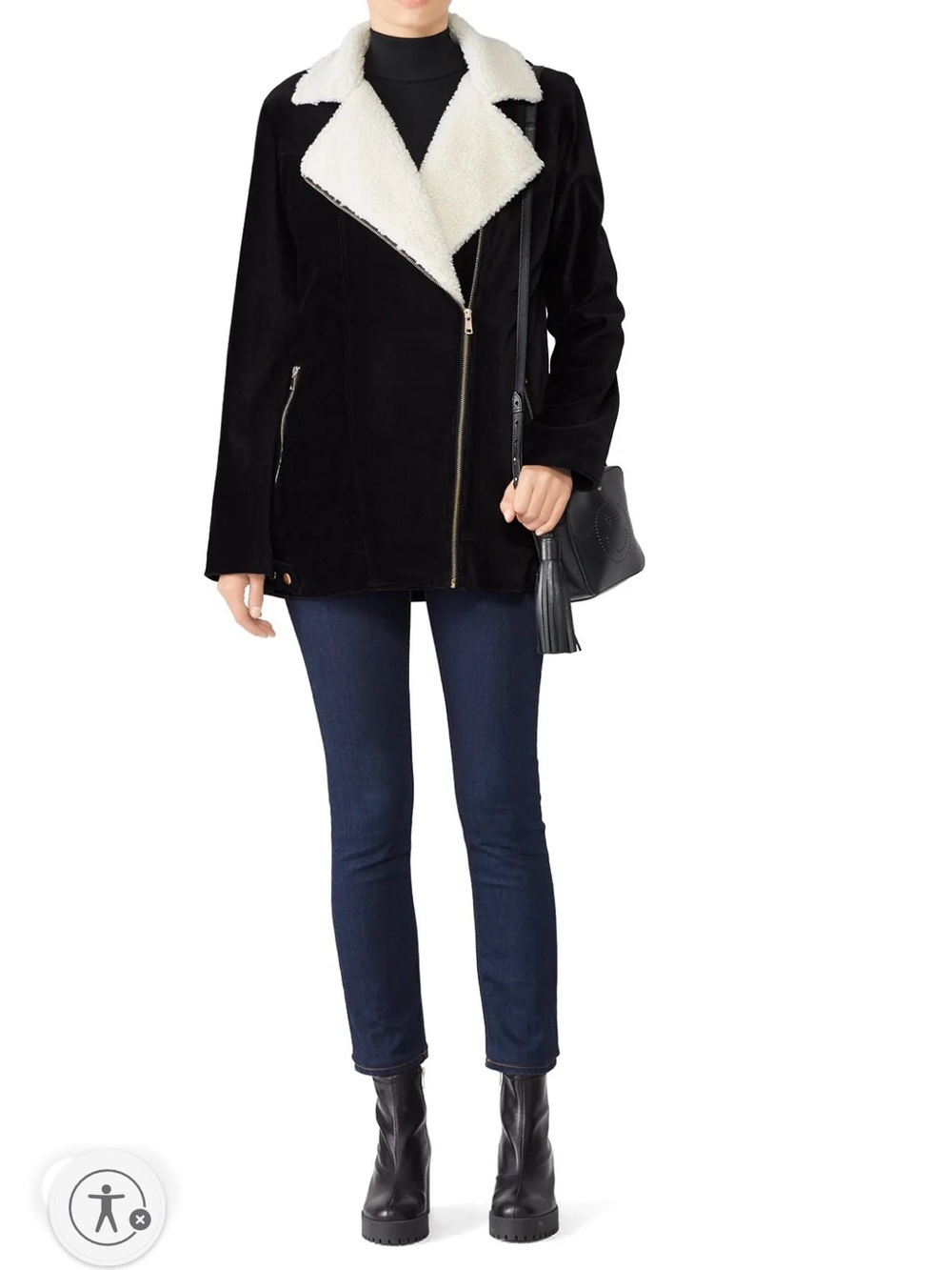 Show Me Your MuMu Black Jacket with Cream Sherpa Lining